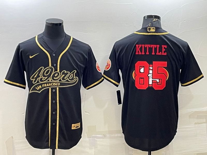 Men San Francisco 49ers #85 Kittle Black Gold 2022 Nike Co branded NFL Jersey